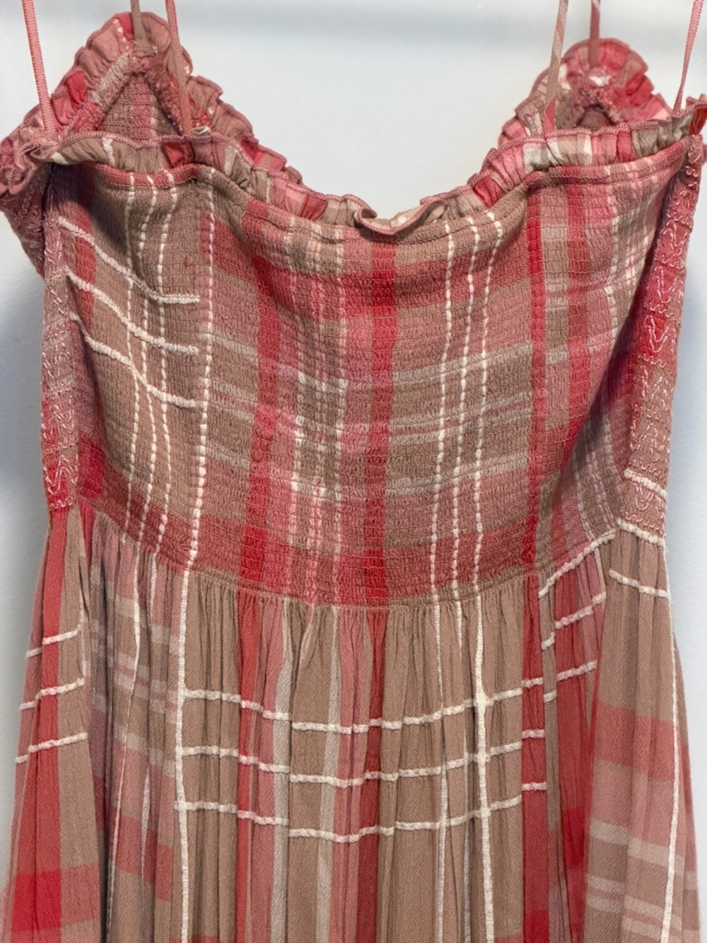 Free People Maxi Dress NWT plaid size LARGE long dress - Picture 7 of 15